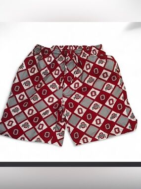 Men's Athletic Shorts Red and Gray Ohio State Pattern